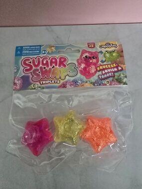 Glitter Star Sugar Swaps - Pink, Yellow, Orange Pack